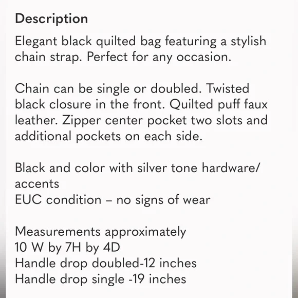 Badgley Mischka Women’s Mini Chevron Crossbody Bag Black Quilted Faux Leather - Picture 4 of 16